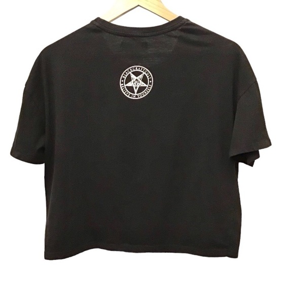 Hot Topic Small BlackCraft Top Skull Hook & Eye Closure Tattoo Women’s Shirt - Picture 3 of 9